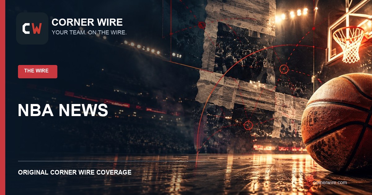 Basketball and hoop on an arena court — NBA News artwork: A Way Too Early 2026-27 NBA Playoff Look